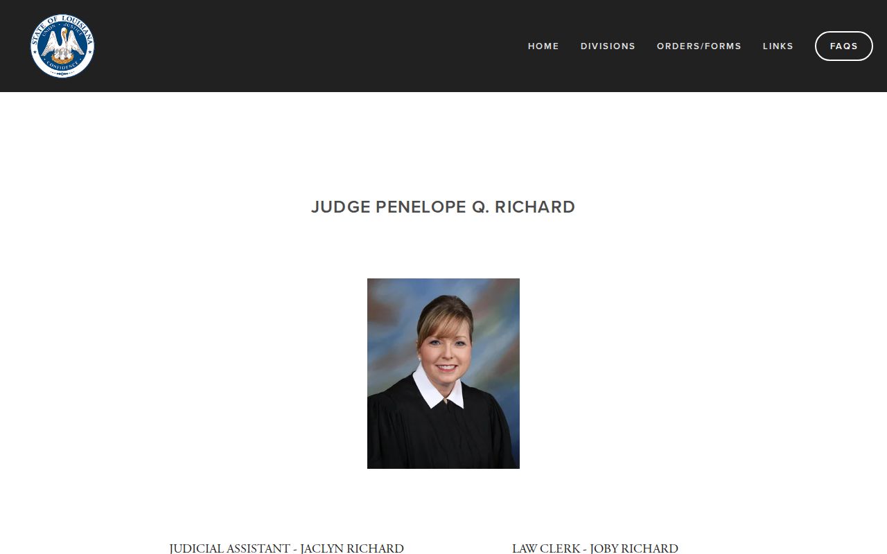 Cameron Parish court dates judge chambers contact page