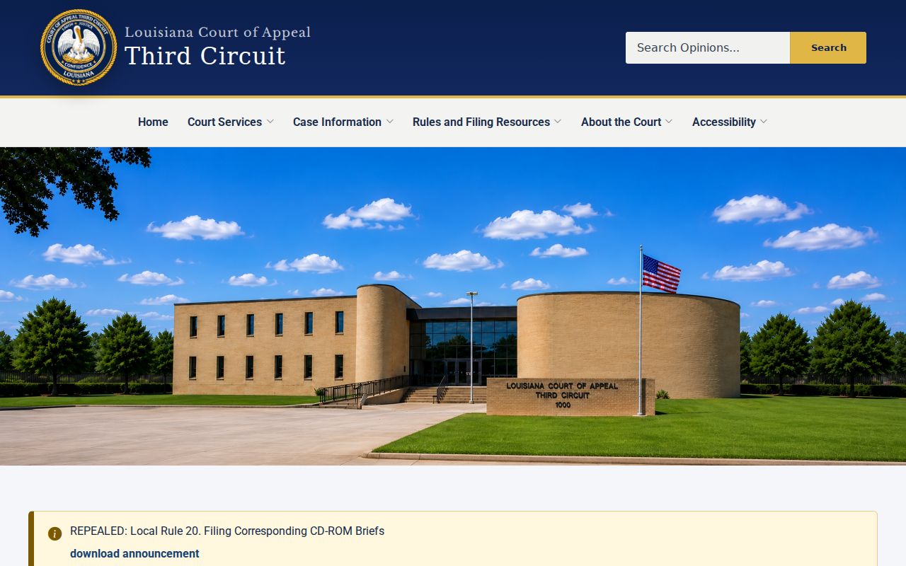 Cameron Parish court docket appeal route at the Louisiana Third Circuit Court of Appeal